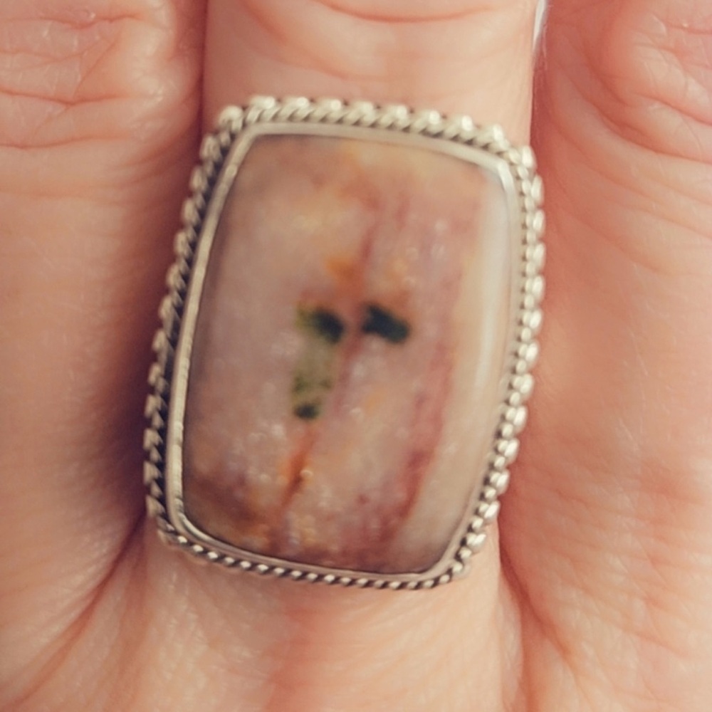 New Solid Sterling Silver Opal Ring - image 2